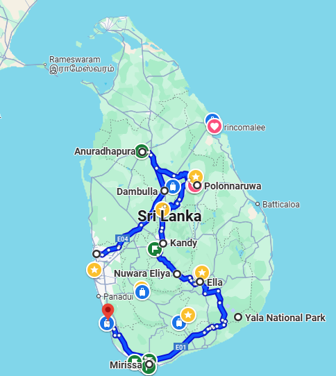 Complete Island Tour route map